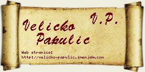 Veličko Papulić vizit kartica